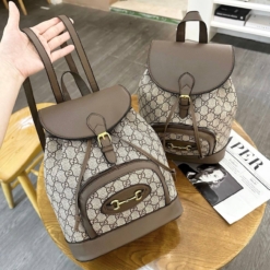Balo Gucci Nâu Dây Rút Khóa Vàng Size 27